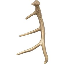 Karokstore Co-Op Alüminyum Boynuz Dekoru, Altın Kaplama Heykelcik, 40,64 cm U x 12,7 cm G x 12,7 cm Y, Gri