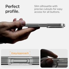 Karokstore 16 Pro Max ile Uyumlu Ince Magsafe Kılıf Ultra Hybrid Sararma Karşıtı Duraclear Hava Kanalı Teknolojisi Askeri Sınıf Koruma Magfit Zero One Natural Titanium Tasarım Kapak - ACS08381