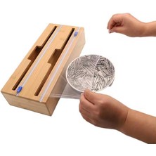 Karokstore Bambu Asılabilir Streç Film ve Alüminyum Folyo Kesme Aleti, Kesici Streçlik ve Folyoluk, Mutfakta Pratik Kullanım Için Tasarlanmış, Dayanıklı ve Şık Mutfak Aksesuarı (Iki Gözlü)