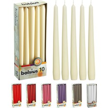 Karokstore Konik Şamdan Yemek Mumu, Fildişi Renginde, 7.5 Saat Yanma Süresi, 24,5 cm Uzunluğunda, 2.4 cm Capında (10'lu Paket)