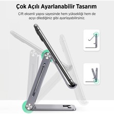 Karokstore Juo Alüminyum Katlanabilir Metal Masaüstü Telefon Tutucu Standı Uzay Grisi