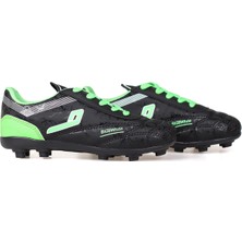 Kajila Çocuk Siyah Yeşil Halı Saha Kramponu - Bağcıklı, Rahat Konforlu ve Dayanıklı Futbol Ayakkabısı