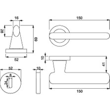 Çebi Zıpp C5228 PC24 Casta Oda Kapı Kolu