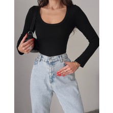 Paw Garage Kadın Siena Geniş Yaka Biyeli Body