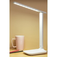 Karokstore Şarjlı Masa Lambası 3 Renk Dokunmatik Telefon Standlı Kademeli Çalışma Okuma Işığı Gece Lambası 9W 3 Aydınlatma Modlu Taşınabilir Küçük Masa Lambası, Çocuklar Için Çalışma, Yurt