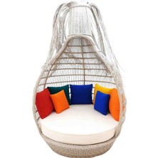 Rehome Tassel Daybed | 150 cm Rattan Bahçe Kral Yatağı