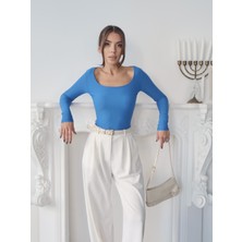 Paw Garage Kadın Eden Kare Yaka Uzun Kollu Body