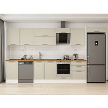 Alvinka 400X222 cm Mbr_c Mdf Mutfak Dolabı Beyaz Kumtaşı MB-E90S50S60-2