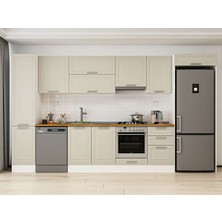 Alvinka 385X222 cm Mbr_c Mutfak Dolabı Beyaz Kumtaşı MBB-E90B45S50-1