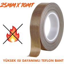 Yüksek Isı Dayanımlı Yapışkanlı Teflon Bant 25MMX10MT