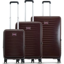 GROUND Fairytale 3'lü Valiz Seti Körüklü Koyu Bordo - 10740