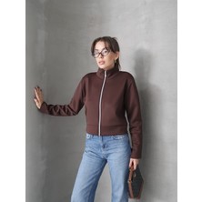 Paw Garage Kadın Naro Metal Fermuarlı Crop Ceket