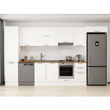 Alvinka 385X222 cm Mbr_c Mdf Mutfak Dolabı Beyaz Beyaz MBB-E90B50S45-1