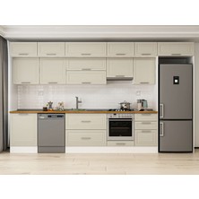 Alvinka 390X240 cm Mbr_c Mutfak Dolabı Beyaz Kumtaşı MB-E80S60S50-1