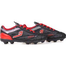 Kajila Çocuk Siyah Kırmızı Halı Saha Kramponu - Bağcıklı, Rahat Konforlu ve Dayanıklı Futbol Ayakkabısı