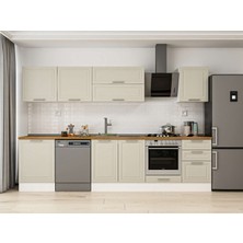 Alvinka 320X210 cm Mbr_c Mdf Mutfak Dolabı Beyaz Kumtaşı M-E90S60S50-2