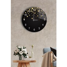 Saban Çap 37CM - Düşen Yıldızlar - Dekoratif Cam Duvar Saati