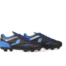 Kajila Çocuk Siyah Mavi Halı Saha Kramponu - Bağcıklı, Rahat Konforlu ve Dayanıklı Futbol Ayakkabısı