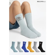 Belyy 6 Lı Paket Çok Renkli Desen Pamuklu Çocuk Çorabı