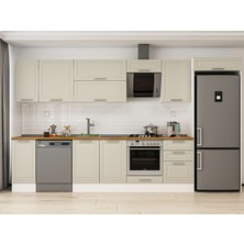 Alvinka 380X222 cm Mbr_c Mdf Mutfak Dolabı Beyaz Kumtaşı MB-E90S40S50-2