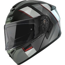 Axxis Motosiklet Kaskı Storm SV Dıamond B22 Matt-Gray Çene Açılır Kask