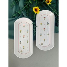 Hooly Home Pastel Bahçe Model 2 Adet Küçük Oval Tabak