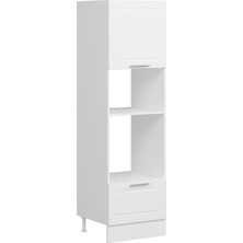 Alvinka Minar Mutfak Modül Mdf Mbr_c 60-H210CM Boy Ank Dolabı Beyaz Beyaz