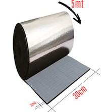 Araç Oto Ses Isı Yalıtım Bandı 3mm x 30CMX5METRE Alüminyum Folyolu Kauçuk Bant Izolasyon Malzemesi