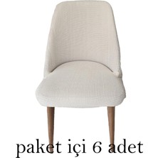 Rişte Home 6 Lı A Kalite Sandalye Kılıfı Büyük Oval Likralı Yıkanabilir Lastikli Bambu Sandalye Örtüsü 6 Adet