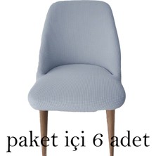 Rişte Home 6 Lı A Kalite Sandalye Kılıfı Büyük Oval Likralı Yıkanabilir Lastikli Bambu Sandalye Örtüsü 6 Adet