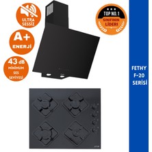 Ferre ve Afm Tech Markalı Fethy- F-20 Sessiz  2'li  Siyah Cam Ankastre Set (D077-SA + FM-BD2200)