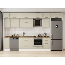 Alvinka 380X240 cm Mbr_c Mdf Mutfak Dolabı Beyaz Kumtaşı MB-E90S40S50-2