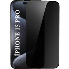 Elixem İphone 15 Pro Uyumlu Tam Kaplayan Hayalet Ekran Koruyucu Temperli Cam