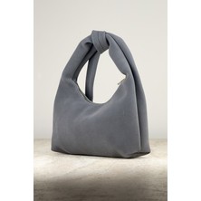 Soft Süet Dokulu Düğüm Detaylı Kadın Hobo Omuz Çantası