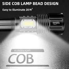 Karokstore LED El Feneri USB Ipx-6 Su Geçirmez Zoom Taktik El Işığı Kamp Balıkçılık Yürüyüş Için USB Şarj