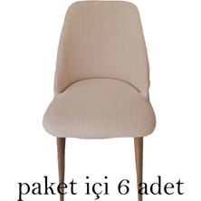 Rişte Home 6 Lı A Kalite Sandalye Kılıfı Büyük Oval Likralı Yıkanabilir Lastikli Bambu Sandalye Örtüsü 6 Adet