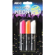 Karokstore FD10B3-ND Yuz Boyasi Gece Parlayan 3'lu Blister, 3 Renk