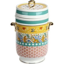 Karokstore Art Eliana Porselen Kulplu Kavanoz 22 cm