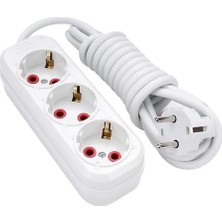Karokstore 3 Metre 3'lü Priz - Uzun Esnek Kablolu, Güvenli ve Dayanıklı Uzatma Kablosu Çoğaltıcı Priz