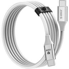 Karokstore 100W 5A Pd Type-C To Type-C Hızlı Şarj ve Data Kablosu Beyaz 1 Metre