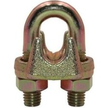 Karokstore Çelik Halat Kelepçesi, 6mm, Sarı Galvaniz Kaplama, 20 Adet Set, A Tipi