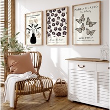 Pam Studio Matisse Picasso 3’lü Ahşap Tablo Seti – Siyah Bej Modern Duvar Dekoru