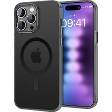 Karokstore Labs Buff 15 Pro Max ile Uyumlu Taofit Manyetik Yarı Saydam Metal Çerçeve Kılıf (Siyah)