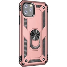 Karokstore 11 Pro (5.8'') Için Kılıf Military Ring Holder Rose [ 11 Pro ile Uyumlu Kılıf - Rose ]