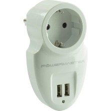 Karokstore 16A-3500W Çift Usbli Tekli Akim Korumali Priz (79 x 155 Mm)