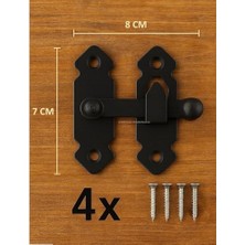 Karokstore Fransız Kilidi, Metal Mandallı Kapı Kilidi, Sağlam Mekanizma, Bütçe Dostu Bağlantı Aparatı, Kolay Montajlı Pratik Kilit, Nostaljik Tasarım, Kapı, Mobilya, Dolap ve Pencere Kilidi, 180° (Siyah)