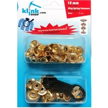 Karokstore Çıtçıt 15 mm Kendin Yap Kiti, Kalın Mont, Giyim, Çanta, Deri Için Çekiçle Uygulama Aparatları ve Renk 15 Adet Çıtçıt Düğme Takım-Paslanmaz Pirinç