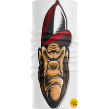 Motobir Baf-Bandana Kırmızı Şapkalı Sinirli Maymun