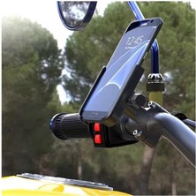 Karokstore Motor Motosiklet ve Bisiklet Telefon Gidon Tutucu Tamamı Alüminyum Metal Kasa