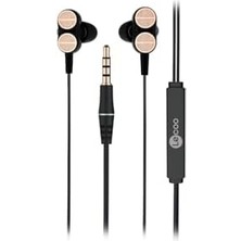 Karokstore EH102 Kablolu 3.5mm Jacklı Mikrofonlu Kulak Içi Kulaklık - Çift Sürücülü, Sağlam Kablo Yapısı, Spor, Iş, Oyun Için, Evrensel Uyum, Dahili Hd Net Ses, Dual Driver Mikrofon Siyah